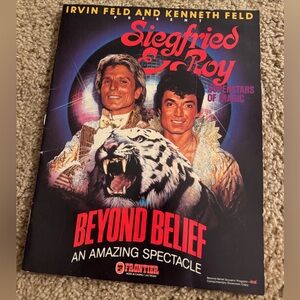 Vtg. Siegfried and Roy Souvenir Program Book Frontier Hotel Beyond Belief